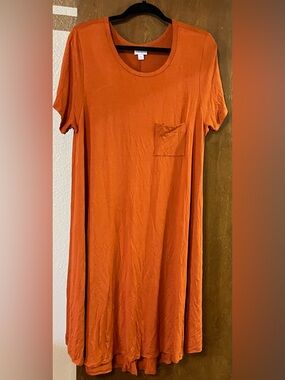 LuLaRoe Carly Dress in Rust Orange